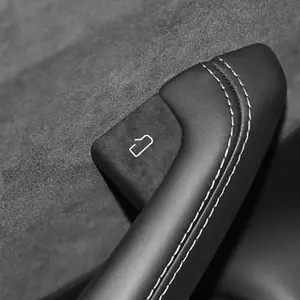 For Tesla Model 3 Model Y Car Door Inner Handle Knob Button Trim Frame Sticker Interior Tuning Accessories Made of Alcantara