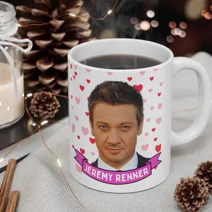 Jeremy Renner Cute  Gift, 11oz and 15oz Coffee/Tea , Jeremy Renner Ceramic Mug, Cool Funny Jeremy Renner  #218