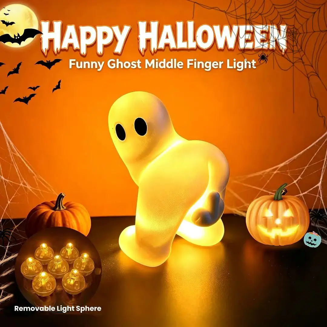 LED Light-Up Ghost Desk Decor – 10 Glow Balls Included, Funny Gag Gift for Office & White Elephant