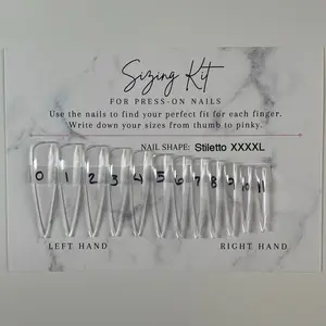 Stiletto Sizing Kit for XXXXL Nail - Customizable Nail Size Chart for Nail Care and Design