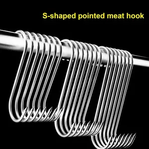 Meat Hooks,20PCS Premium Stainless Steel Butcher Hook Smoking Hooks, Meat Processing for Hanging, Butchering, Smoking, BBQ, Grilling, and Hanging Drying Tool (5.1IN 20PCS)