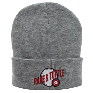 PAGE and TUTTLE Mens 12 Inch Cuffed Knit Cap Athletic Athletic - Grey