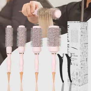 Professional Round Blow-Dry Brush Set, Small Curling Comb, Heat Resistant Styling Brushes, Salon Quality Hair Care Tools, Blowout Brush
