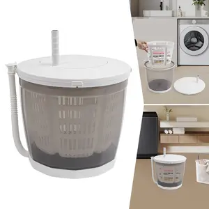 CNCEST 2 in 1 Manual Mini Portable Washing Machine Compact Washer Clothes Spin Dryer with Suction Cup Feet & Alignment-Free Lid for Easy Use