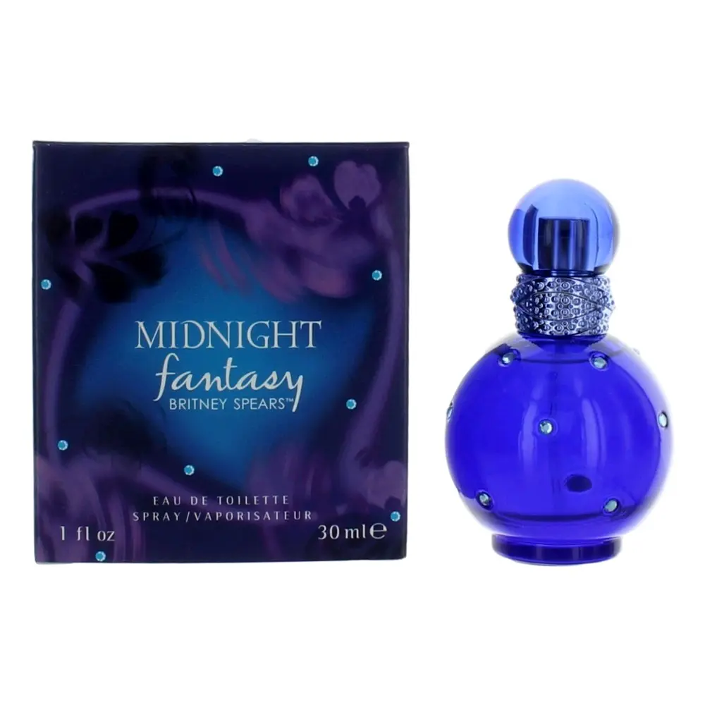 Fantasy Midnight by Britney Spears, 1 oz EDT Spray for Women, Spray Bottle, Vanilla Scents, Amber Vanilla