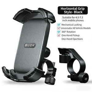 Bicycle Cycling Phone Mount, 360° Rotatable, Fits 4.5–7.2 Inch Phones, One-Handed Grip, Portable Operation, Navigation Stand