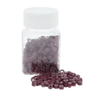 Unique Bargains Fashion Nano Hair Beads Wine Red 500pcs