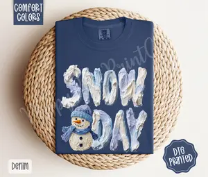Snow Day Shirt Comfort Colors, Trendy Women's Winter Tshirt