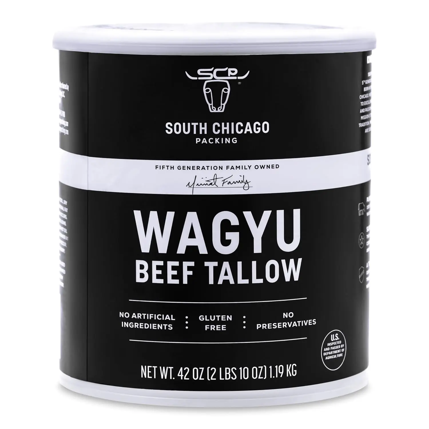 South Chicago Packing Wagyu Beef Tallow, 42 Ounces - Paleo & Keto-friendly, 100% Pure Wagyu canned bread Foods Savory