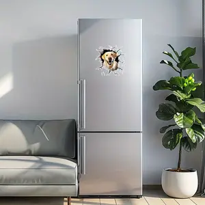 Labrador Retriever Car Window Stickers - Realistic Crack Edge Vinyl Stickers, Suitable for Cars, Refrigerators, Walls |Weather Resistant and Durable, Black Background with Vibrant Animal Design, Dog Car Decoration, Wall Decoration, Refrigerator Decoration