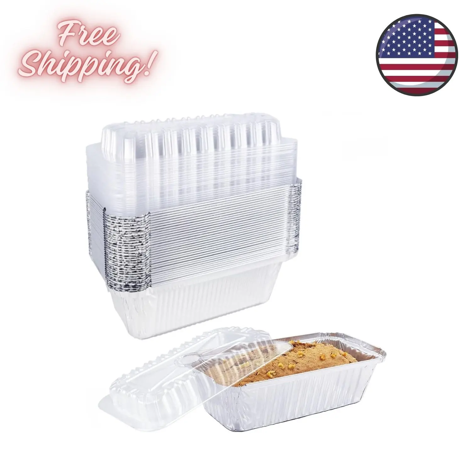 Disposable Bread Pans With Lids Bakeware Set,30 Pack, 1.5lb