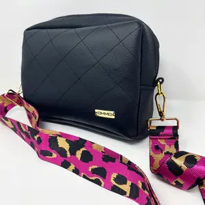 Black Crossbody bag with interchangeable straps, Everyday bag