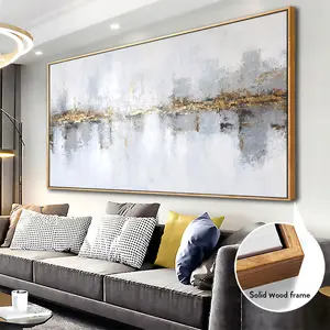 A wooden frame - Modern abstract painting, large-sized canvas printing poster art -1.5 inches thick - Wall mounted for decoration in living rooms, offices, dining rooms, and bedrooms - Local warehouse