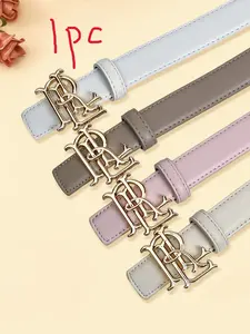 Women's Multi-Color Slim Belt with Gold Retro RL Letter Buckle | Versatile for Commute, Date, Jeans & Dresses