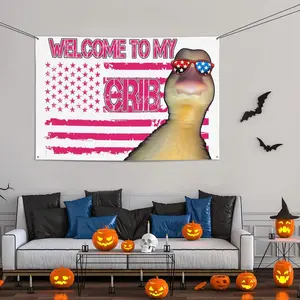 Funny tapestry Welcome To My Crib Flag Welcome to My Crib Duck Tapestry For Room Durable Man Cave Wall Flag For College Dorm Room Decor,Yard,Outdoor