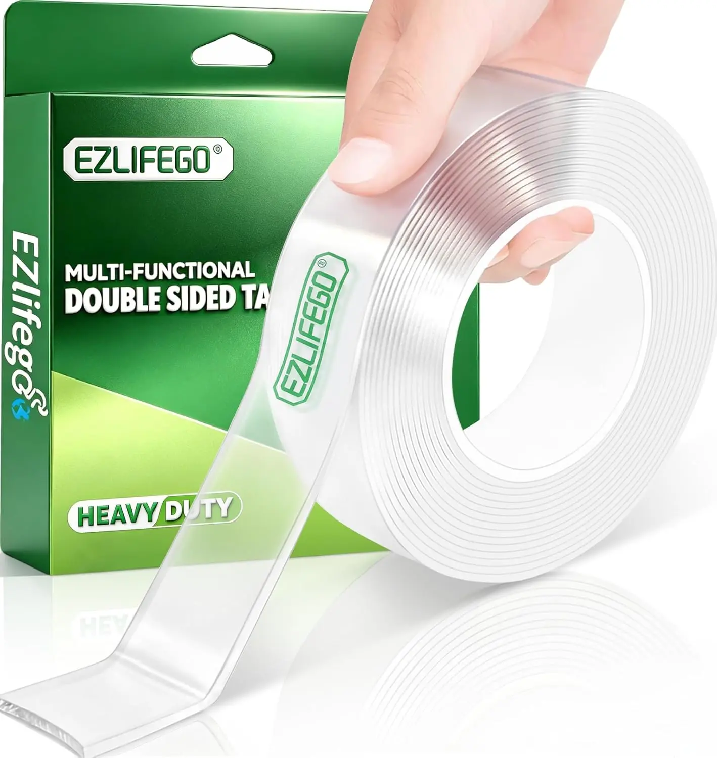 EZlifego Heavy Duty Invisible Bond Nano Double Sided Mounting Tape (9.85FT) - Nano-Tech, 72 lbs Hold, All-Purpose, Instant Hold, Industrial-Strength Adhesive for Sports & Outdoor Trophy/Medal Decor, Back to School