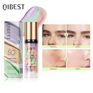 3-In-1 Color Correcting Primer SPF 50, Brightening Oil Control Moisturizer Cream, Long-Lasting Makeup Base for Flawless Skin Tone Moisturizing Hydrate Moisture Hydrating Cosmetic