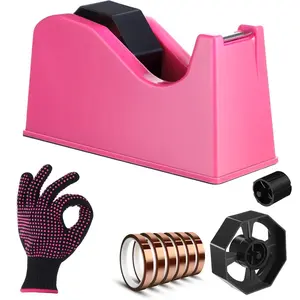 Heat Resistant 8Pcs Sublimation Tape Dispenser Set,Including 1Pcs Sublimation Tape Dispenser,1Pcs Gloves with Silicone Bumps,6Pcs Heat Tape,Nonskid Base Weighted Desktop for Office Home tool