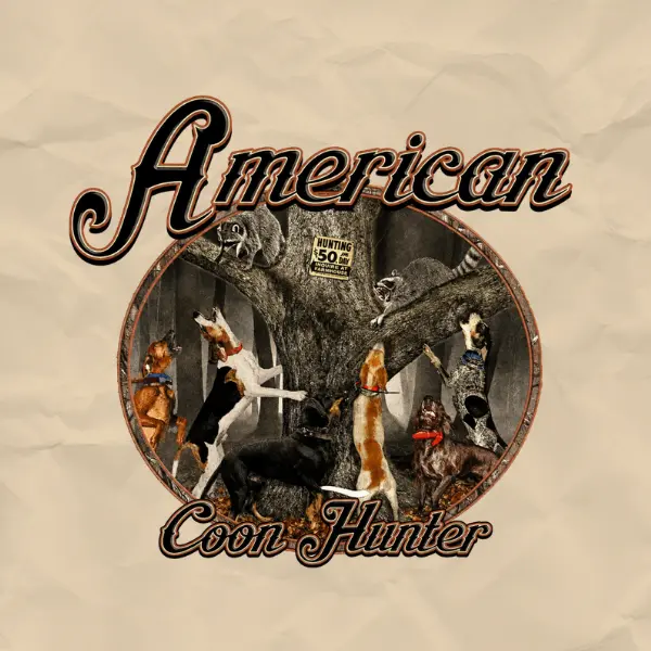 American Coon Hunter Sticker, Raccoon Hunting Hounds Vinyl Decal, Waterproof Hunting Dog Sticker