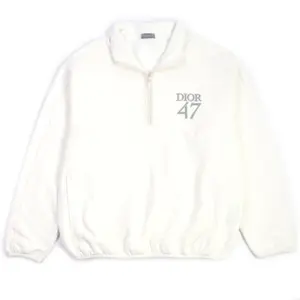 Pre-owned Dior Cotton Small Leather Goods XL Logo Half Zip Pullover Sweatshirt