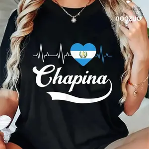 Unisex Guatemalan Flag Girl Women Guatemala Chapina Camiseta Slang T-Shirt