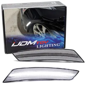 iJDMTOY Semi-Clear Lens 36-SMD White Full LED Front Bumper Side Marker Light Kit For Chevrolet 2022-2024 Equinox