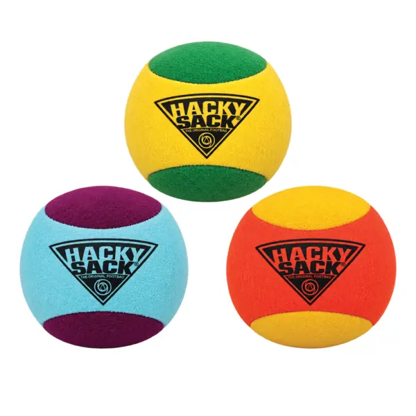 The Original Hacky Sack 3 Pack, Footbag Core 70s, 80’s Toys - Material Bag - Hacky Ball, Foot Bag Kick Sack, Indoor and Outdoor Toys for Kids and Adults - Hacking a Sack, Kids Toys, Ages 8+