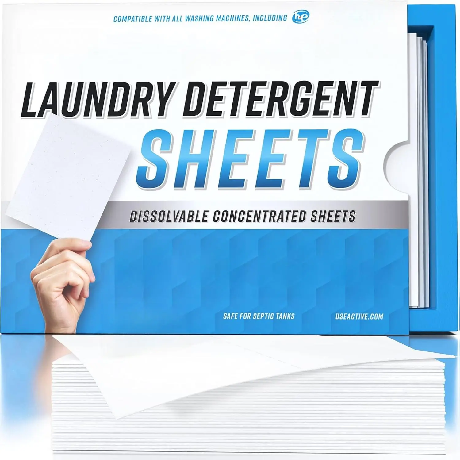 Laundry Detergent Sheets Eco Washing Strips - 80 Loads, Liquidless Fresh Scented Clothes Washer Sheet, Zero Waste Travel Laundry Strip, Dissolvable Space Saving Sheets for HE - Linen Scent