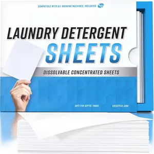 Laundry Detergent Sheets Eco Washing Strips - 80 Loads, Liquidless Fresh Scented Clothes Washer Sheet, Zero Waste Travel Laundry Strip, Dissolvable Space Saving Sheets for HE - Linen Scent