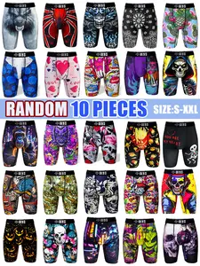 Men's Long Briefs, Moisture-Wicking Quick-Dry Sports Underwear, Breathable Elastic Comfort Casual Shorts, Halloween Print Design