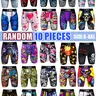 10pcs Men's Long Random Print Briefs, Elastic Sport Underwear, Moisture-Wicking, Breathable, Halloween Print, Comfortable Casual Pants