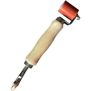 ZY358 Seam Roller, 40mm Silicone Seam Roller with 6mm Brass Detail Penny Roller, Smoothing Seam Roller Tool for PVC/TPO/EPDM Single Ply Roofing Tape