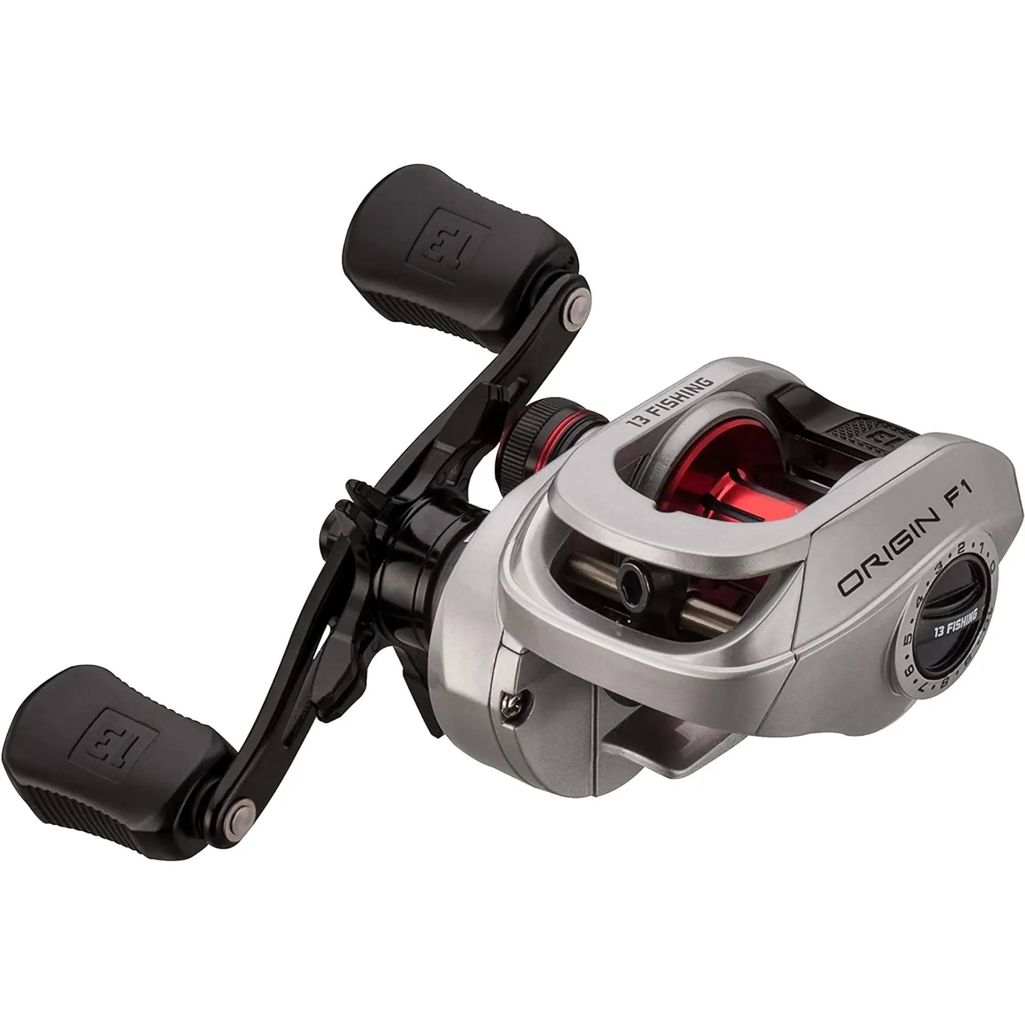 13 FISHING Origin F1 Low Profile 7-Bearing Baitcast Reel with Venti Carbon Drag System and Instant Stop Anti-Reverse, Modern, Venti System, 20Lb, 7 Bearing Reel, Long Casting Arrowhead Casting System