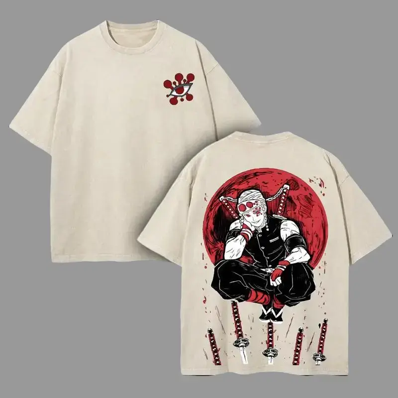 Tengen Uzui Graphic Tee - Demon Slayer Anime Streetwear Shirt, Soft Oversized Cotton T-Shirt, Classic Anime Apparel, Menswear Aesthetic Clothes, Sound Hashira Unisex Top, Gift for Anime Fans Personalized Breathable