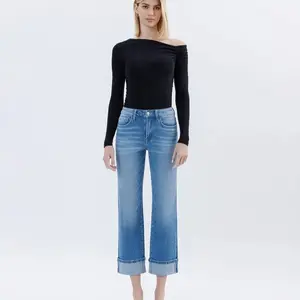 Flying Monkey: “Instinctively” High Rise, Cuffed, Cropped, Straight Jeans