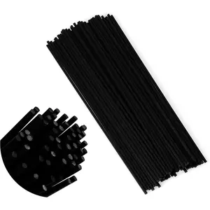 Black Oil Diffuser Sticks 50pcs 9in/23cm0.118in/3mm Fragrance Refill Fibre Reed Thick Diffuser Sticks for Home Office Spa and Bedroom