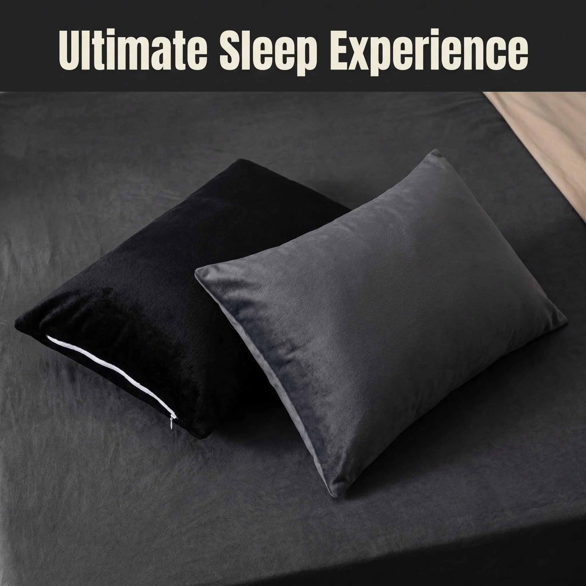 [Back To School]Plush Luxury Velvet Pillow Covers 2 Pack | NTBAY Ultra Soft Shimmering Accent Covers for Sofa & Bed, Cozy Fuzzy Flannel Cushion Cases with Hidden Zipper (Set of 2)