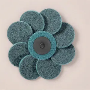 2 Inch 50 Pack Blue Fine Grit Roloc Surface Conditioning Discs Sanding Pads Quick Change for Auto Body Rust Paint Removal Tool