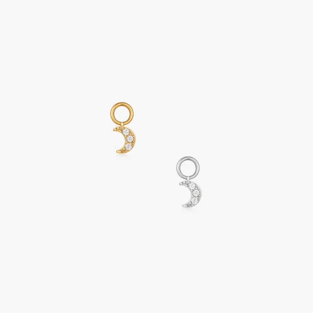 Moon Pave Hoop Charm (Single)