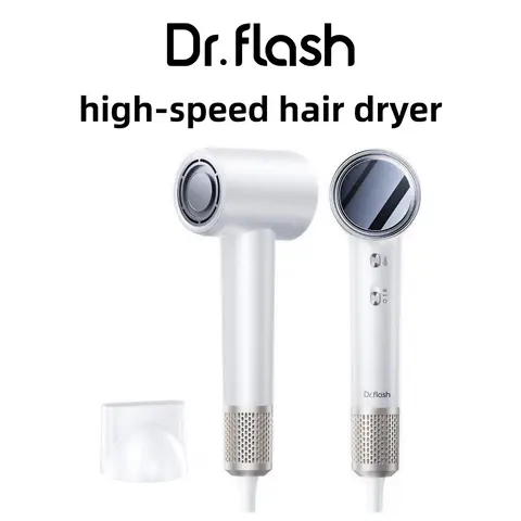 Dr. Flash 2026 Professional Ionizer Powerful Blow Dryer - 200M Negative Ion Technology, 0.89 lbs, Lightweight, Portable, Ultra Quiet, Fast Drying, Anti-Frizz, Home/Travel Salon Beauty Tool Upgrade