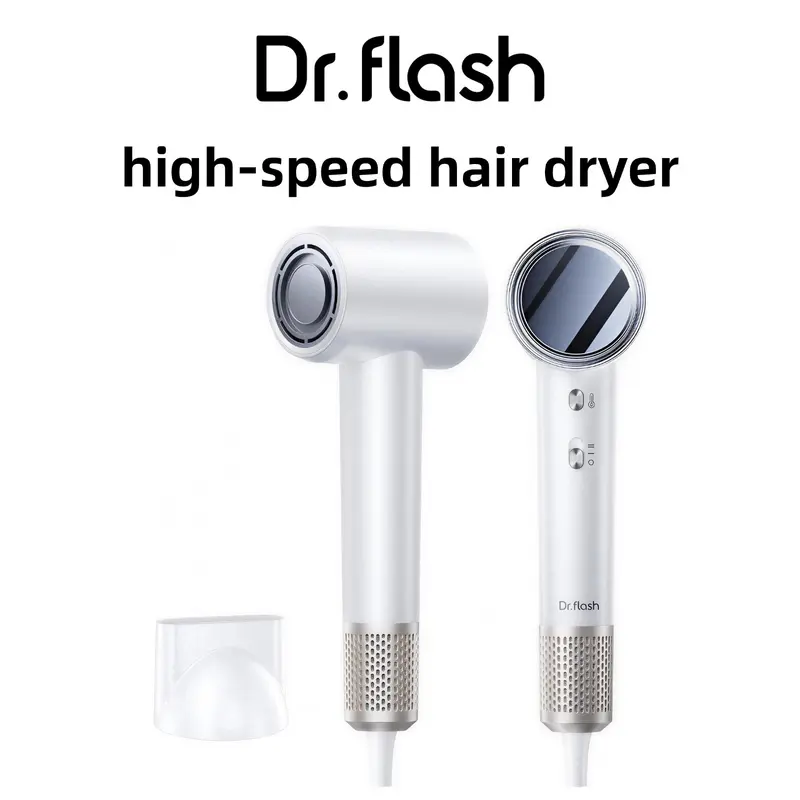 Dr. Flash 2026 Professional Ionizer Powerful Blow Dryer - 200M Negative Ion Technology, 0.89 lbs, Lightweight, Portable, Ultra Quiet, Fast Drying, Anti-Frizz, Home/Travel Salon Beauty Tool Upgrade