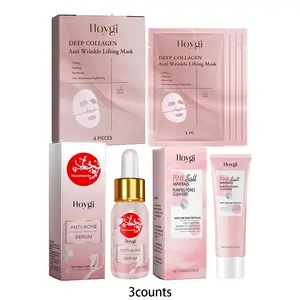 Deep Cleansing Facial Skin Care Kit, 1 Set Including Moisturizing Facial Cleanser & Serum & Mask, Hydrating Facial Skin Care Kit for Women & Men