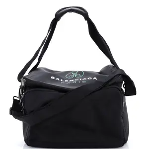 Pre-owned Balenciaga Canvas Plain Travel Bags Logo Print Convertible Square Duffle Bag Recycled Nylon by Rebag