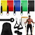Heavy Duty 6-Piece TPE Resistance Tube Set with Handles, Ankle Straps & Door Anchor, Up to 120 lbs Muscle Training Band, Stretch Bands for Exercise, Leg Exercise Equipment, Workout Sets Women Gym Stuff for Home Gym Full Body Workout