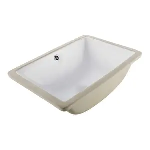 VEVOR Undermount Bathroom Sink, 15.75x 12.01 Inch Rectangular White Ceramic Vessel Sink with Overflow Hole, Under Counter Drop in Modern Lavatory Vanity Bath Wash Bowl Basin, Rectangle Small SpaceVEVOR Super Brand Day
