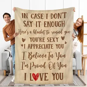 Anniversary Couple Valentine's Day Gifts for Women - I Love You More Soft Fleece Throw Blanket Birthday Christmas Romantic Gifts for Girlfriend Boyfriend Wife Husband, I Love You Gift for Him Her