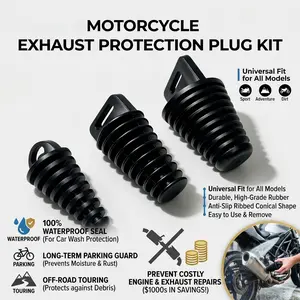 Street Bike Off-Road Motorcycle Exhaust Pipe Plug Waterproof Cap, Exhaust Protection, Small Medium Large Sizes, Exhaust Muffler Accessories
