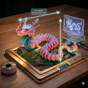 A 31.5-inch giant 3D-printed Chinese dragon statue with adjustable eye color.This is an excellent birthday gift, a perfect choice for Halloween and Christmas, an outstanding present for friends, and an outstanding collection item. Fidget Sensory owl print