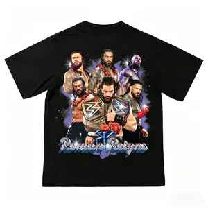 [Graphic Tee]WWE Roman Reigns OTC Black T-Shirt, Wrestling Graphic Tee, Menswear Womenswear Streetwear Shirt, Viral on Tiktok Trendy Fashion Streetwear, Casual Unisex Camiseta Verano Retro Wrestling Fan Apparel Graphic Tee