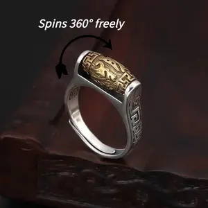 1pc rotatable anxiety rings,non fading, A ring that can rotate and adjust its size,as well as an accessory for attracting wealth and exorcising evil spirits,dating accessories for men,rings for men,men's valentine's